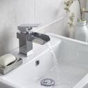 small chrome basin mixer top 