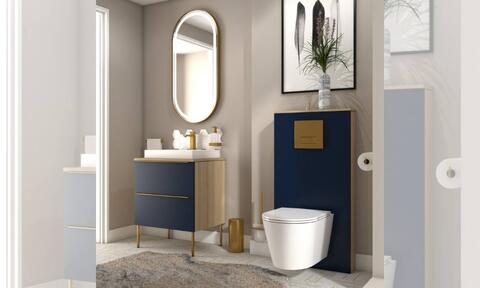 Bathroom City Alani Navy Blue Mirror