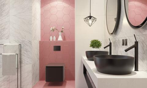 Small Bathroom With Pastel Walls Calm Decor