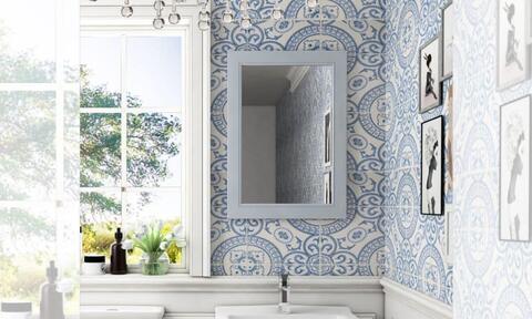 Old England Traditional Bathroom Wall Mirror: 700mm x 500mm