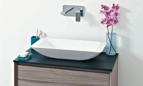 White Rectangular Countertop Basin