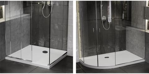 Fitted Square &amp; Offset Quadrant Low Level Stone Resin Shower Tray