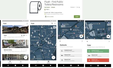 Flush Bathroom Finder App UK Screenshots of Flush Bathroom Finder App UK