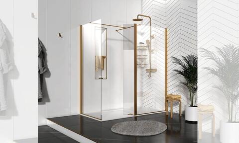 Brushed Gold 1200 Walk-in Shower Enclosure