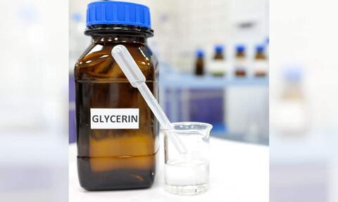 Glycerine Chemical In An Amber Bottle