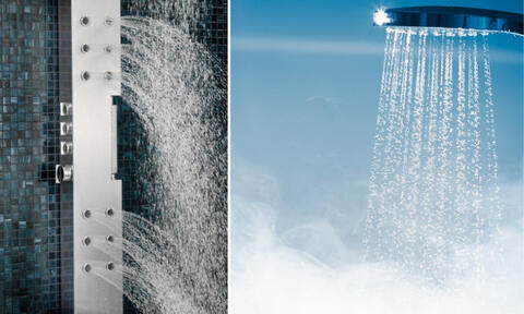 Rectangular and Round Shaped Steam Shower Spraying Water