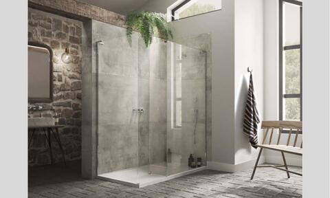 Matki Boutique, Walk In Shower Enclosure with Side Panel and Tray
