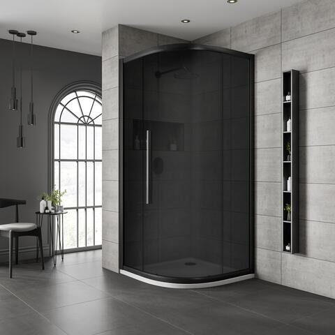 Jaquar Black Quadrant Shower Enclosure with Dark Glass