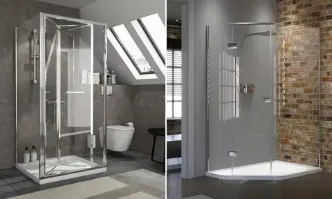 Radiant Deluxe Three Sided Shower Cubicle 1900mm and Matki Illusion, Quintesse Shower Enclosure: 3 Sided Offset Corner