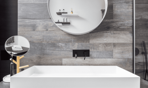 White Rectangular Counter Top Basin