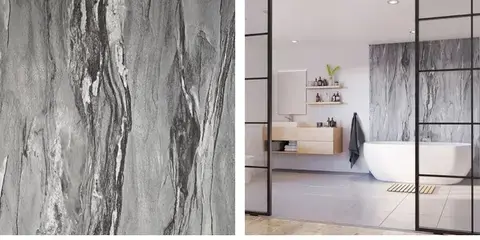 Showerwall Waterproof Panels in Grey Volterra Texture