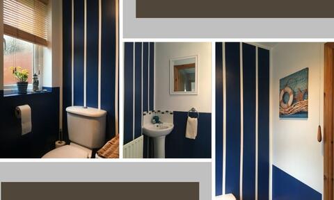 Blue Colour Thrice In The Bathroom