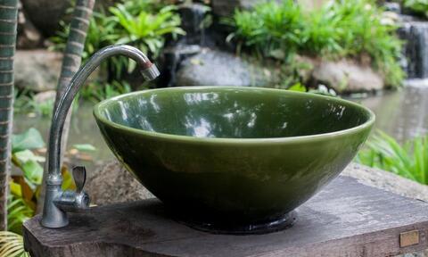 Vessel Styled Green Stone Basin