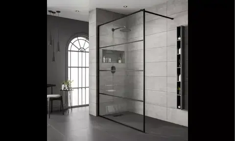 Black Wet Room Walk in Shower Enclosure