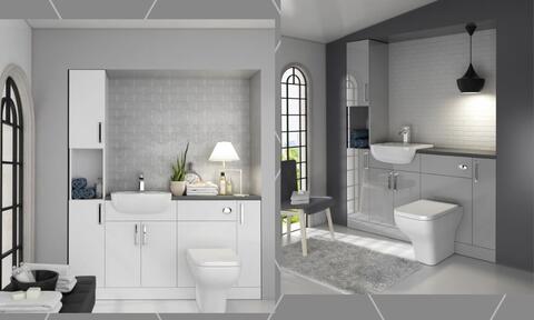 White and Grey Fitted Bathroom Furniture