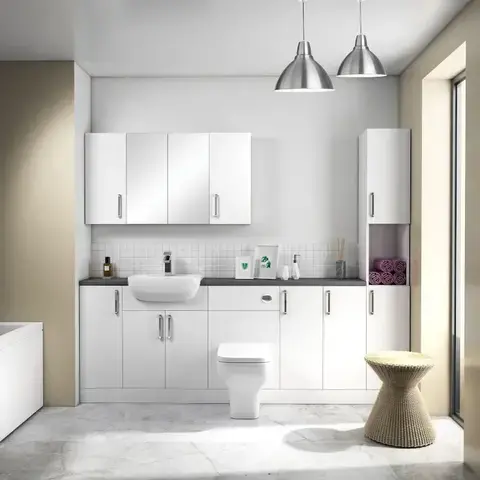 Bathroom with White Furniture