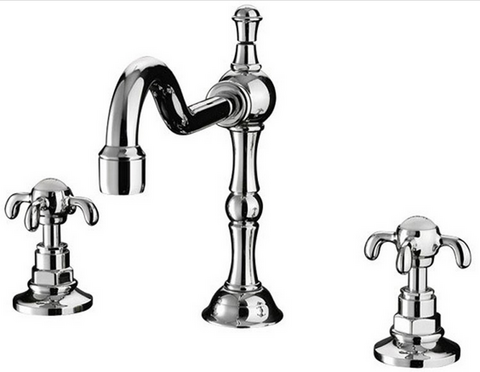 Cutout Image of a Chrome Three Hole Traditional Tap