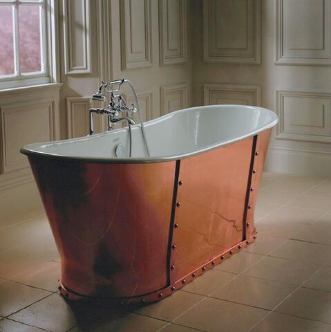 Copper Coloured Freestanding Bath In A Traditional Room