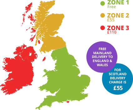 Delivery zones map