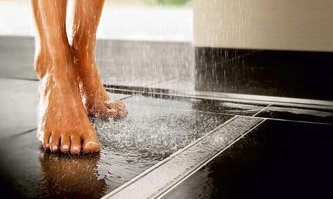 Woman's Feet Standing on Non-Slip Flooring