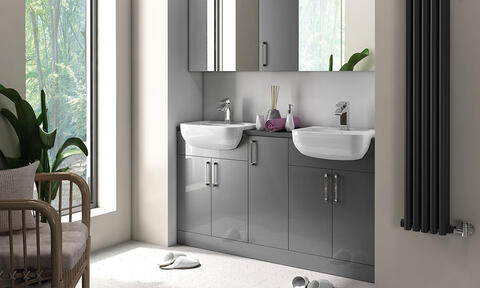 Oliver Double Basin Grey Fitted Furniture