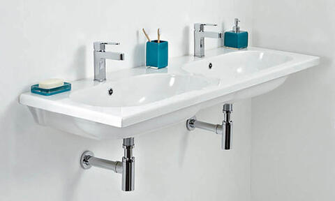 White Double Wall Hung Basin