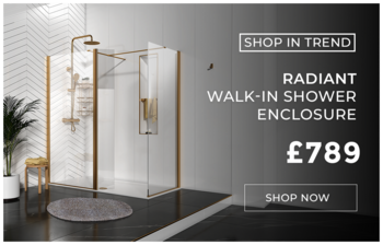 Radiant Brushed Gold 1700 Walk-in Shower Enclosure