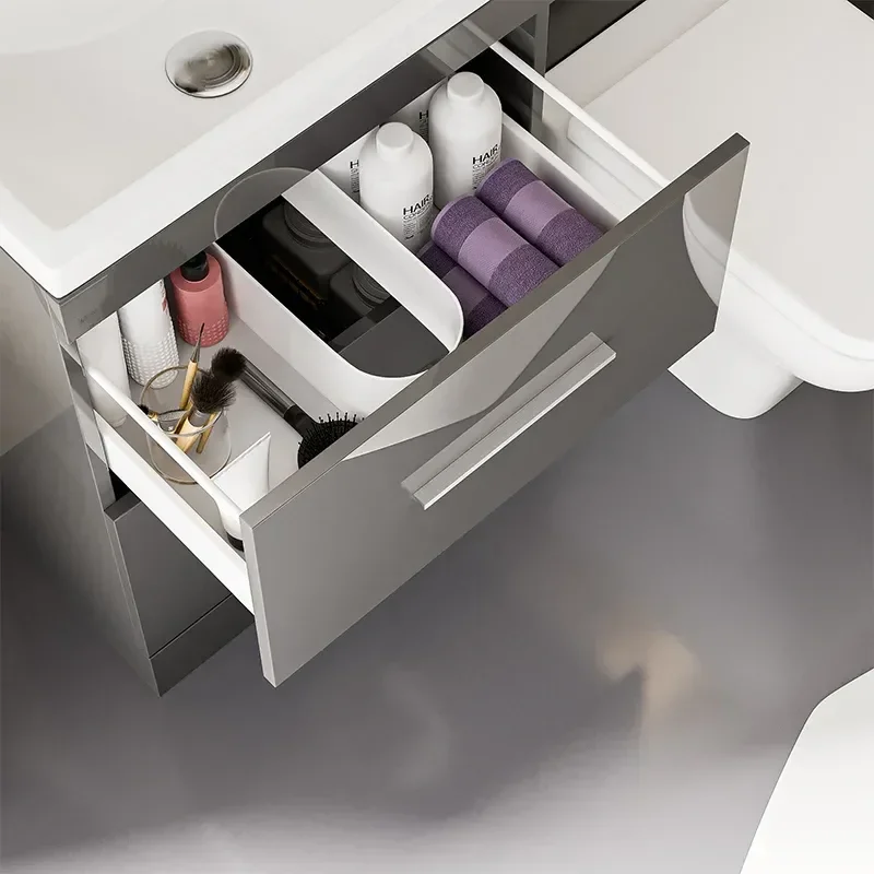 Patello Grey Shower Suite 1400 Vanity Storage BTW Toilet Corner Shower
