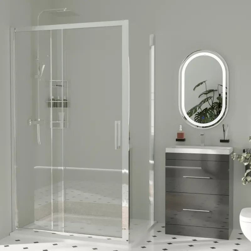 Patello Grey Sliding Door Shower suite