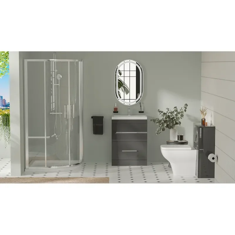 Patello Grey 800 Quadrent Shower suite