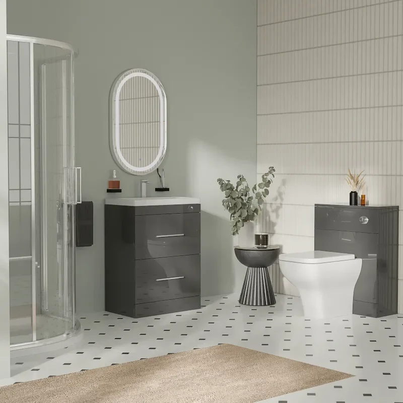 Patello Grey 800 Quadrent Shower suite
