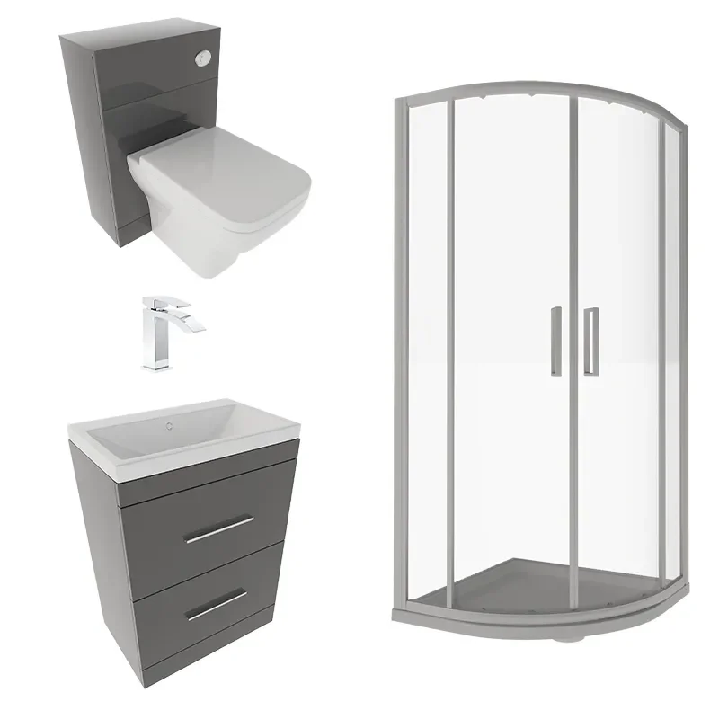 Patello Grey 800 Quadrent Shower suite