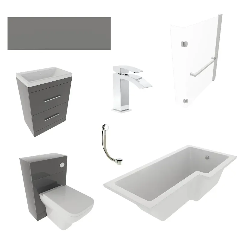 What's Included with the Patello Grey L Shape Bath Suite