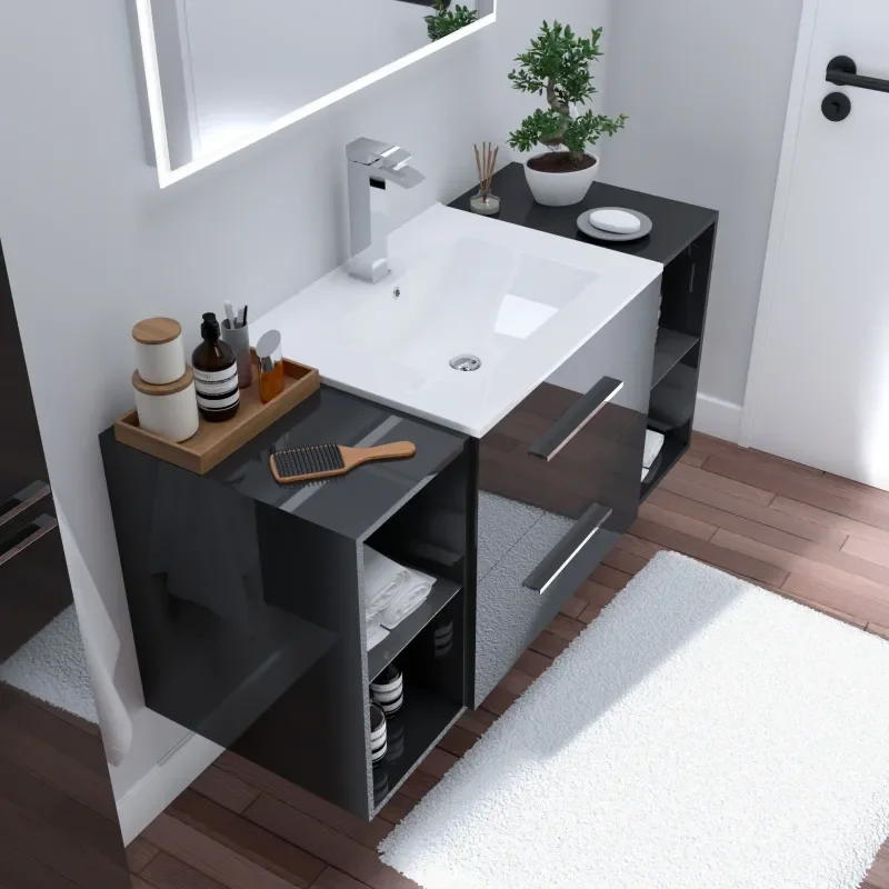 Space saving bathroom vanity unit