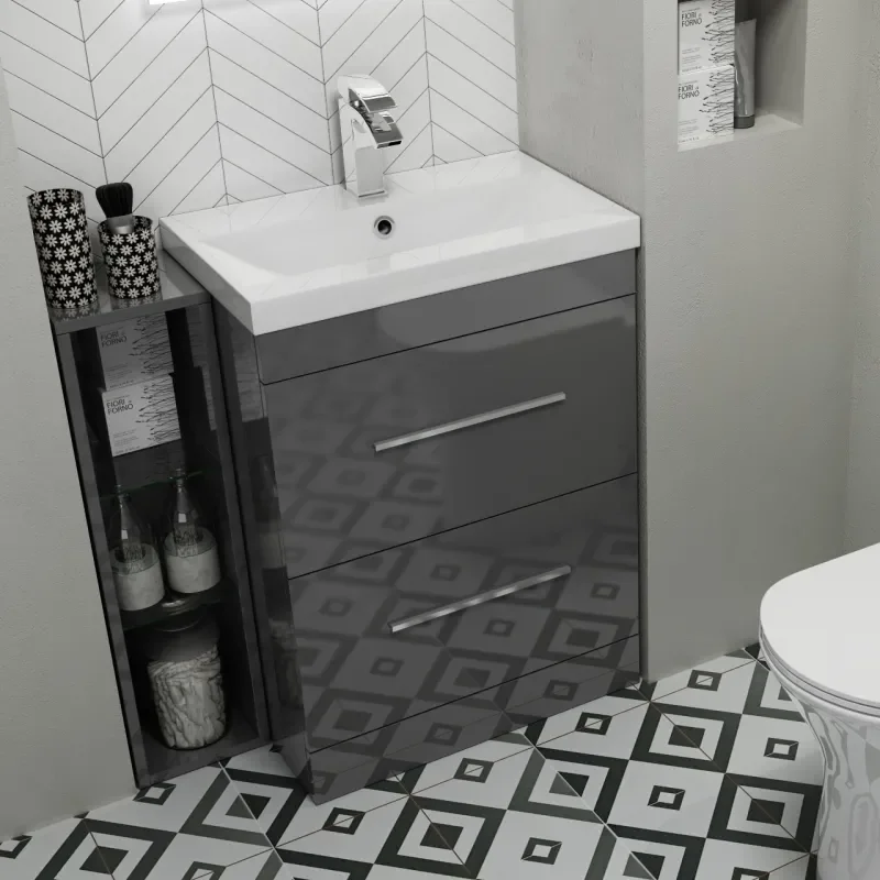 Patello 60 Vanity And 200 Filler unit Grey