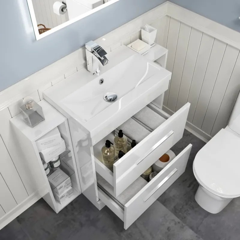Patello 1000mm Combination White Vanity Unit