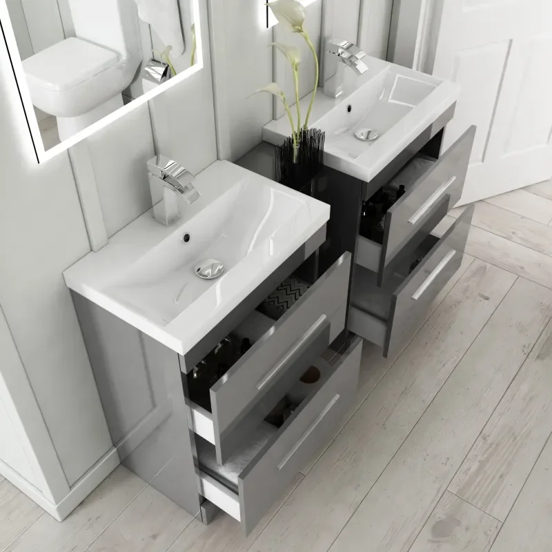 Patello 1400mm Double Vanity Unit Grey