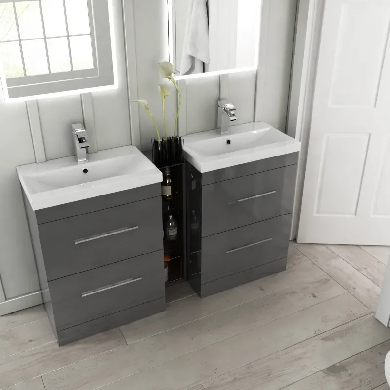 Patello 1400mm Double Vanity Unit Grey