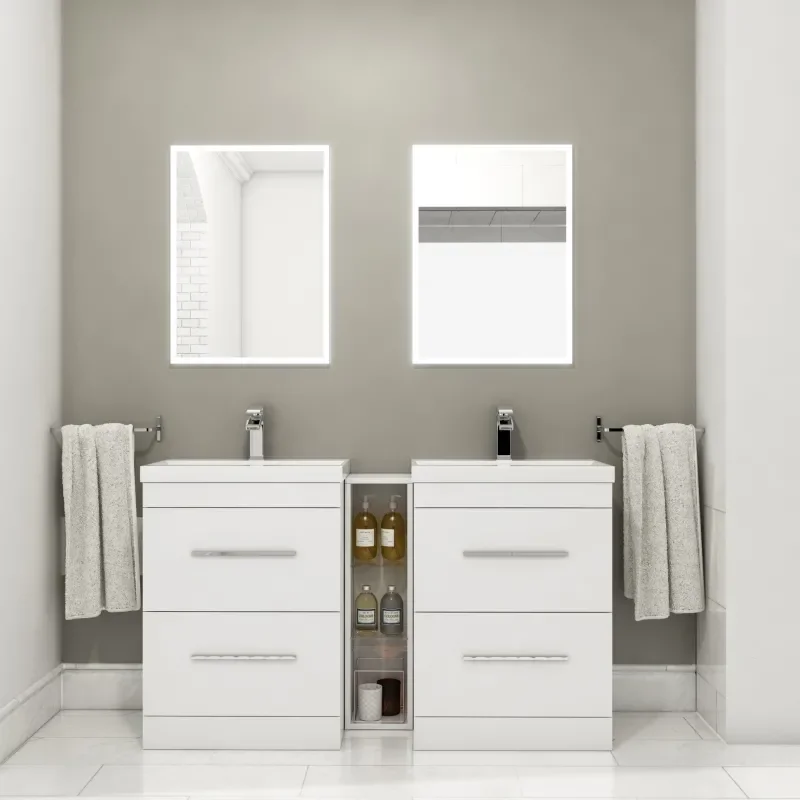 Patello 1400mm Double Vanity Unit White