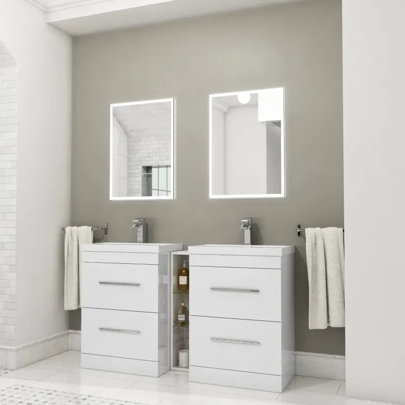 Patello 1400mm Double Vanity Unit White