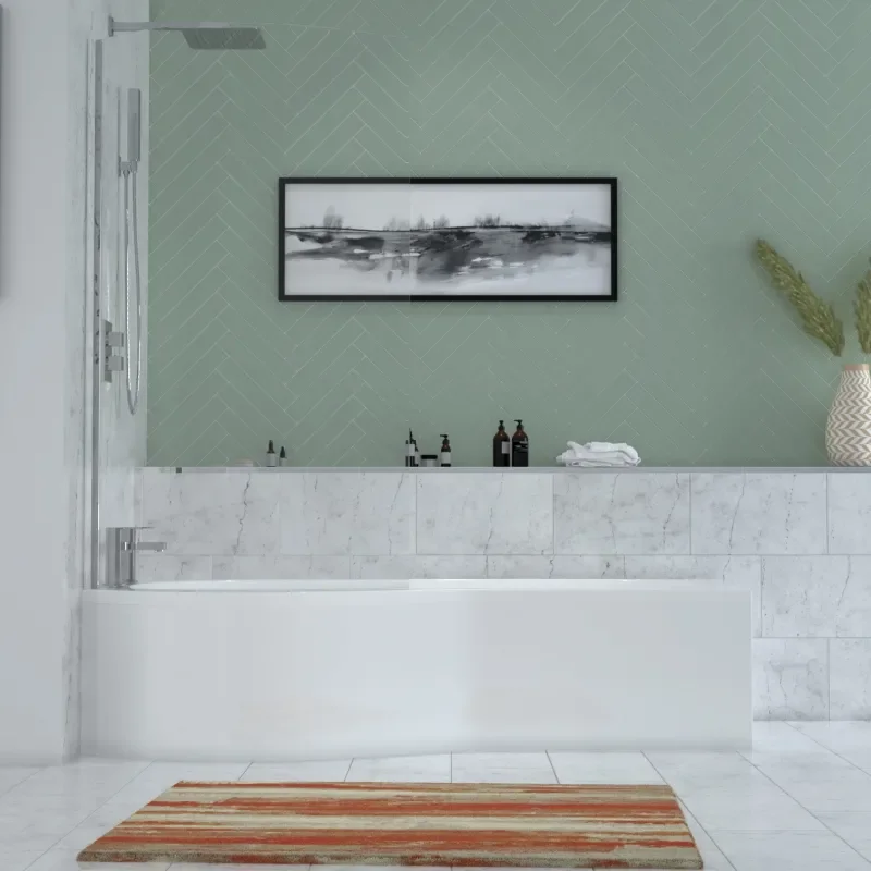 Extra Product Image For Patello B P Shaped Shower Bath Right Handed 1
