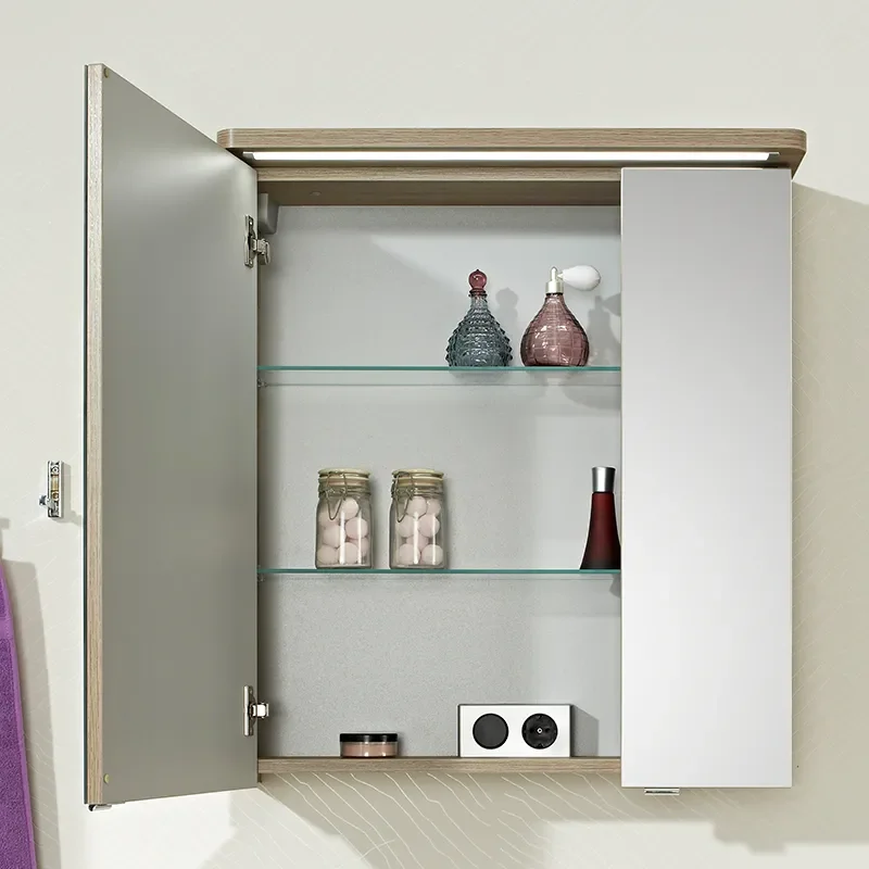 Balto Two Door Bathroom Mirror Cabinet with Shaver Socket