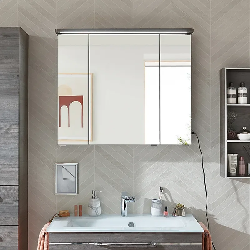 Balto 850mm 3 Door Bathroom Mirror Cabinet (Light Canopy and Power Socket)