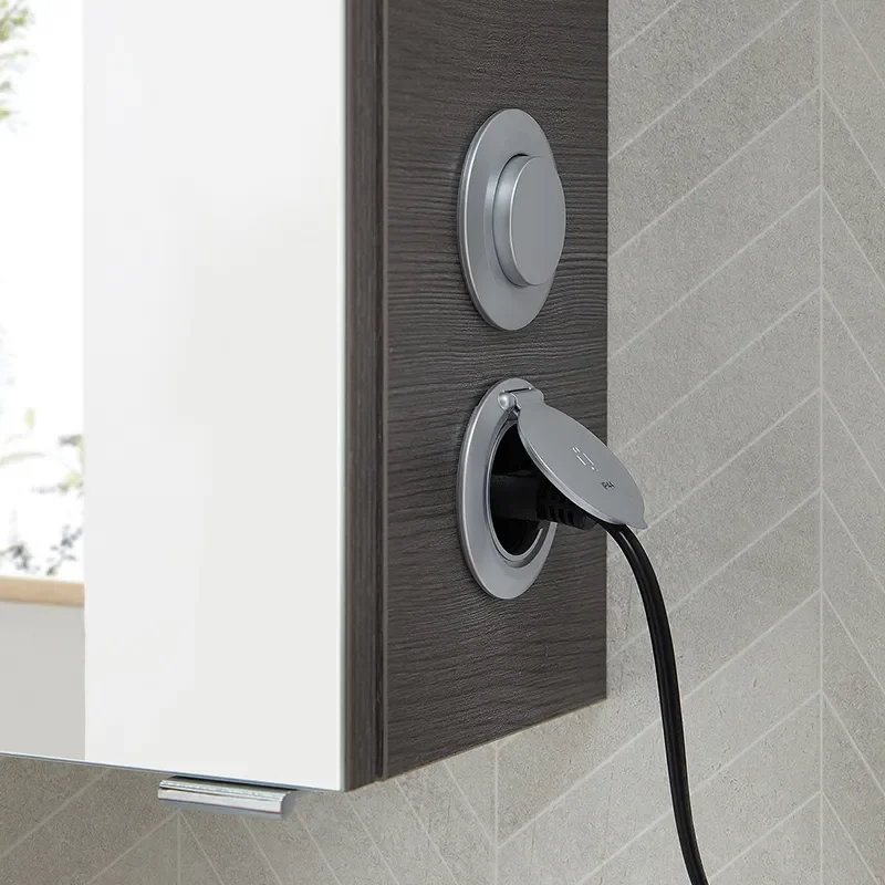 Balto 850mm 3 Door Bathroom Mirror Cabinet (Light Canopy and Power Socket)