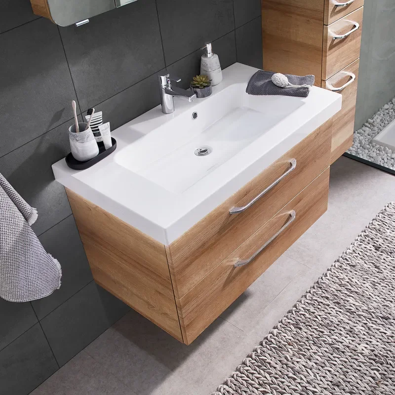 Balto Bathroom Wall Hung Vanity Unit 2 Drawers