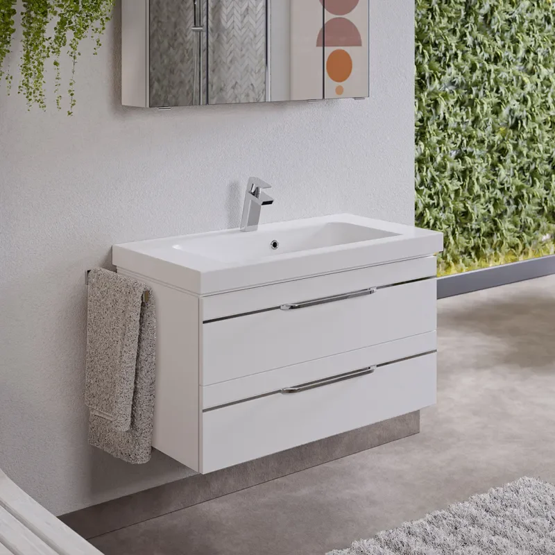 Balto Bathroom Wall Hung Vanity Unit 2 Drawers
