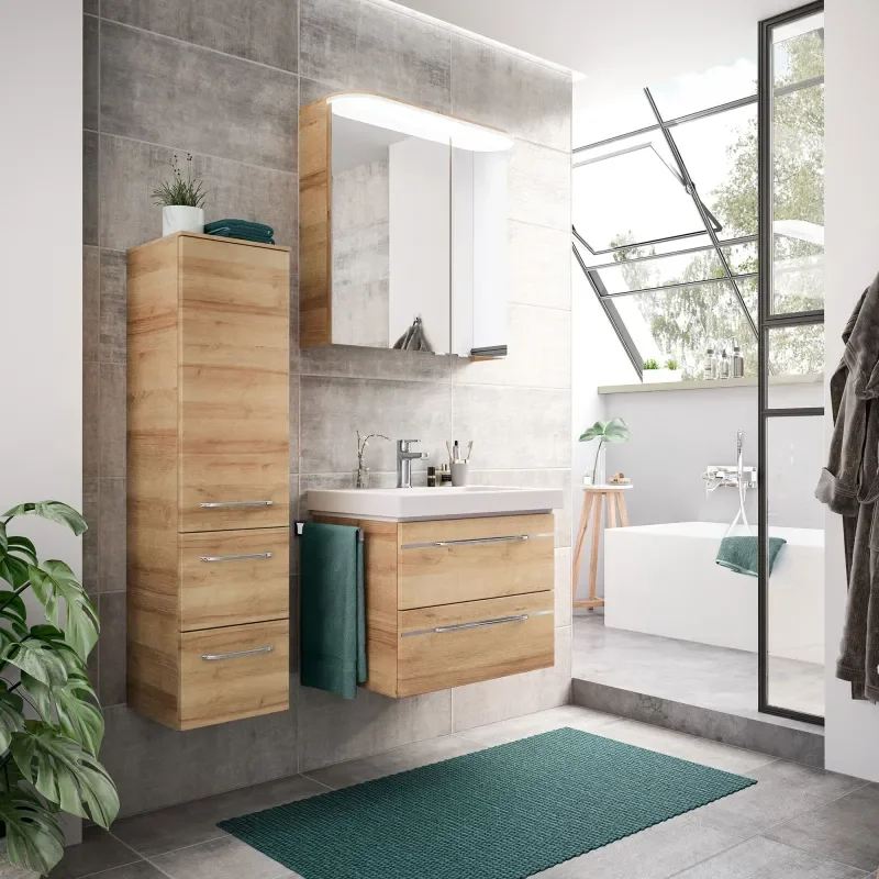 Balto Bathroom Wall Hung Vanity Unit 2 Drawers