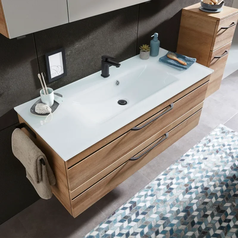 Balto Bathroom Wall Hung Vanity Unit 2 Drawers