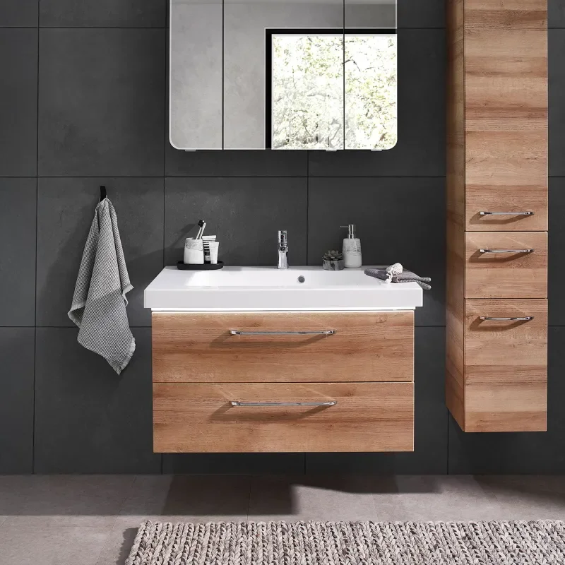 Balto Bathroom Wall Hung Vanity Unit 2 Drawers