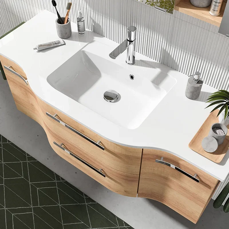 Contea Wall Hung Vanity Unit 2 Doors 2 Drawers